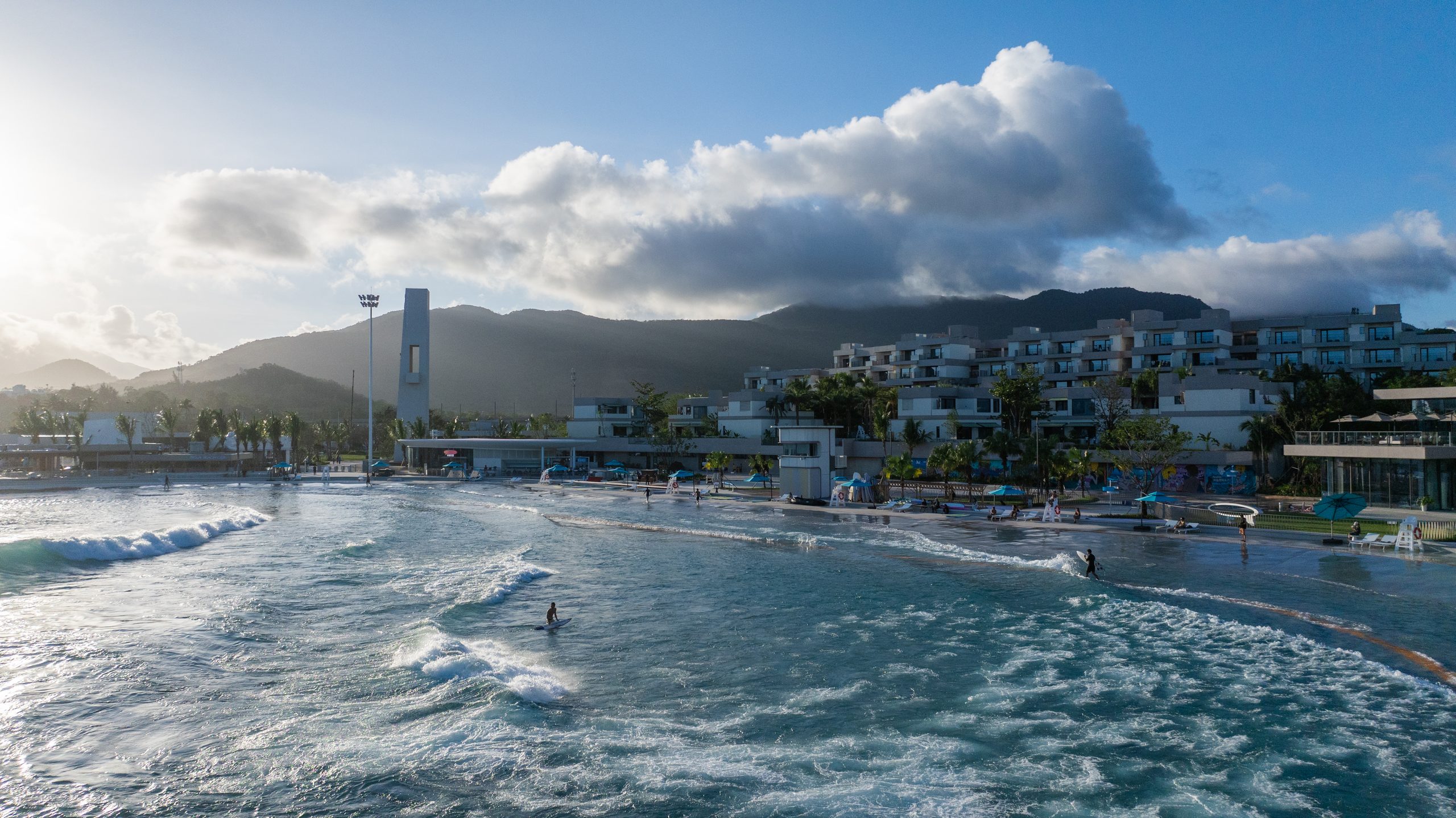 Surf pool golden hour