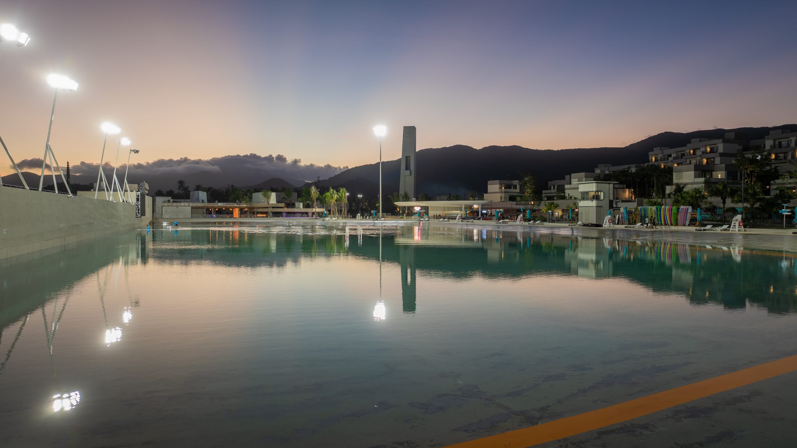 Surf pool dusk